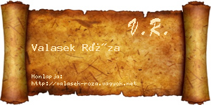 Valasek Róza névjegykártya